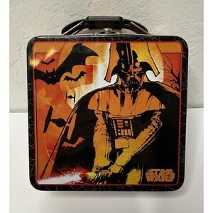 Star Wars The‎ Tin Box Co Lunch Box 2015 Darth Vader Bats Orange Halloween Webs